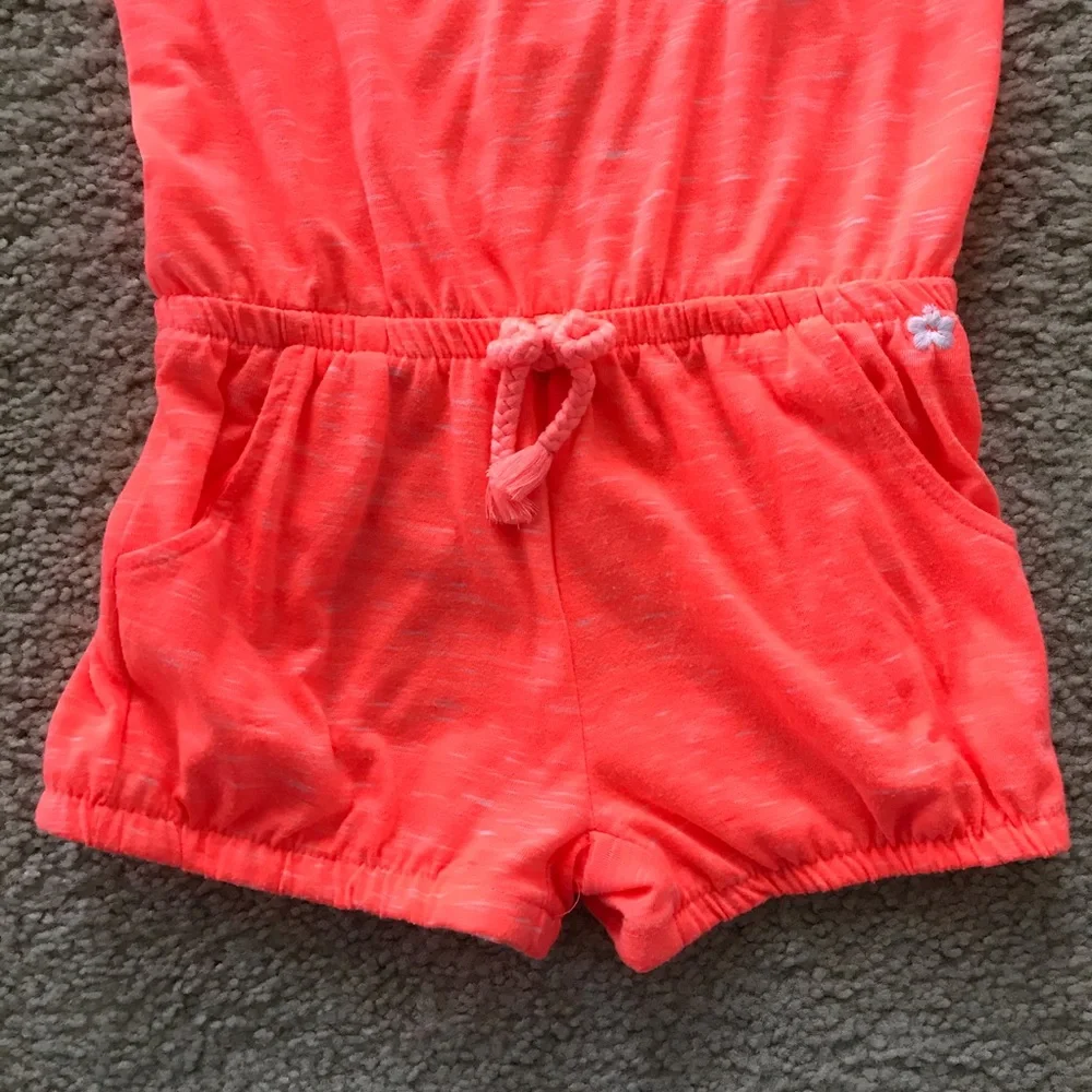 Girls Limited Too Bright Orange Romper - Picture 3 of 4